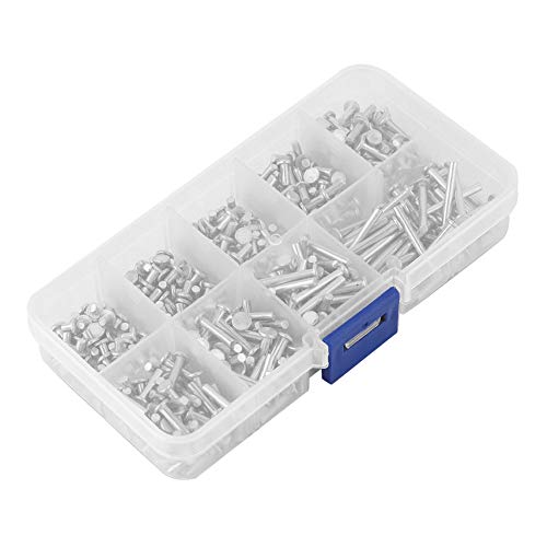 Aluminiumnieten, 450pcs M2.5 Flachkopf Aluminium Nieten Flacher Kopf Nieten 3 Mm Bis 20 Mm Länge von TIKATARER