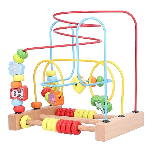 TIKATARER Achterbahnspielzeug für Kleinkinder, Holzperlen-Labyrinthspiel Außerhalb Spielsachen für Kleinkinder 1-3 Lernkühler Spielzeugkinder Achterbahn Lernen Perlen Spielzeug von TIKATARER