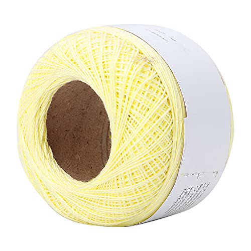 TIKATARER Baumwollfaden, Spitze Baumwollgarn Farbenfrohe Perle Baumwollfadenspitzengarn Zum Stricken von Baumwoll -Strickfadenkugel (6607 Hellgelb) von TIKATARER