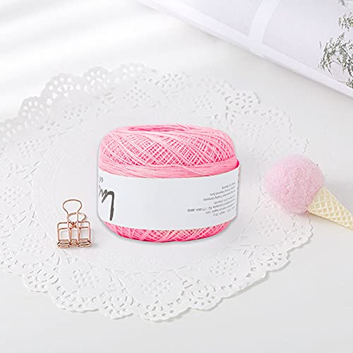 TIKATARER Baumwollfaden, Spitze Baumwollgarn Farbenfrohe Perle Baumwollfadenspitzengarn Zum Stricken von Baumwoll -Strickfadenkugel (6613 Rosenpulver) von TIKATARER