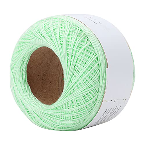 TIKATARER Baumwollfaden, Spitze Baumwollgarn Farbenfrohe Perle Baumwollfadenspitzengarn Zum Stricken von Baumwoll -Strickfadenkugel (6618 Fruchtgrün) von TIKATARER
