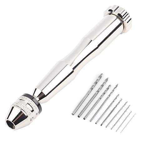TIKATARER Hand-Twist-Bohrer, Silberlegierung Mini-Handbohrer Bit Set Manuelle Stiftstift Handbohrmaschine Breites Spannungsbereich 0,3-3,6 Mm, mit 10 HSS-Bohrern für Ho TIKATARER Hand-Twist-Bohrer, Silberlegierung Mini-Handbohrer Bit Set Manuelle Stiftstift Handbohrmaschine Breites Spannungsbereich 0,3-3,6 Mm, mit 10 HSS-Bohrern für Ho von TIKATARER