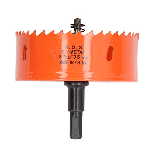 TIKATARER Metalllochsäge, HSS-Lochsäge für Holz, PVC, Metall) Metallsägen Cutter Cutter Bimetal Lochsäge, Wirkungsbeständige Zähne (3-25/32 "(95 mm)) von TIKATARER