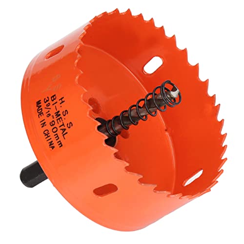 TIKATARER Metalllochsäge, HSS-Lochsäge für Holz, PVC, Metall) Metallsägen Cutter Cutter Bimetal Lochsäge, Wirkungsbeständige Zähne (3-9/16 "(90 mm)) von TIKATARER