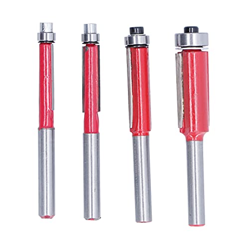 TIKATARER Router -Werkzeug, 1/4in -Schaft, 1/4in -1/2 -Zoll -Schneiddurchmesser, 45# Stahl & Carbid Flush Cut Router Bit -Router -Bit mit 4 -Bit, Trimrouter -Bits für Laminat- und TIKATARER Router -Werkzeug, 1/4in -Schaft, 1/4in -1/2 -Zoll -Schneiddurchmesser, 45# Stahl & Carbid Flush Cut Router Bit -Router -Bit mit 4 -Bit, Trimrouter -Bits für Laminat- und von TIKATARER