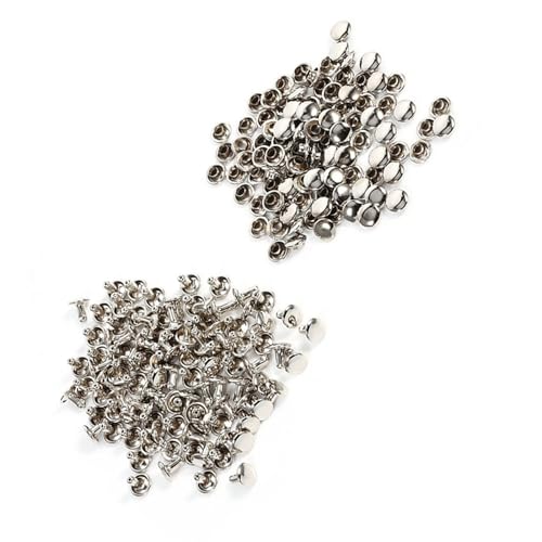 TIKATARER Spikes, 100 Sets 8 X 8 Mm Doppelkappe Nietpickstute Spike Decoration Stollen Dekoration (SILVER) von TIKATARER