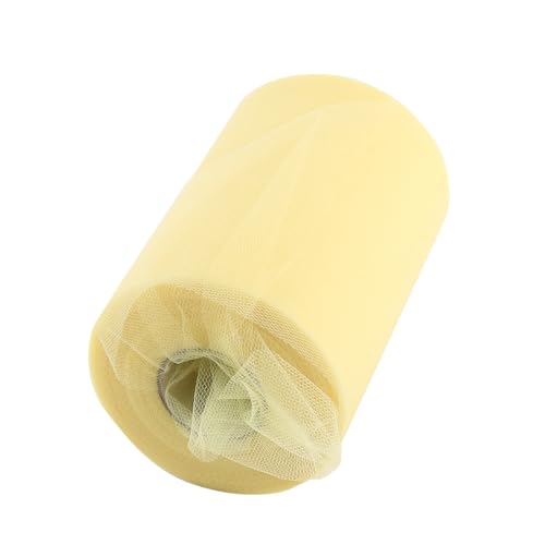 TIKATARER Tulle Fabric, 100yards 15 Cm DIY Hochzeit Dekoration Tüll Roll Tüll Ribbon Mesh Stoff Spulenkleidung Strickstoff für DIY Tutu Rock Geschenkverpackung Hochzeit (Hellgelb) von TIKATARER