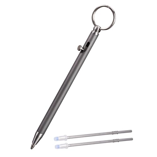 TKP1 Mini Titan EDC Stift Bolt Action Kugelschreiber, Metall Kugelschreiber mit schwarzen Ersatzminen und Schlüsselring, Persönlichkeits kreativer Signaturstift für Arbeit, Business (Dunkles Grau) von TIKIDESIGN