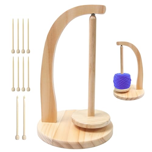 Garnhalter, Pendelgarnspender aus Holz zum Häkeln, Strickgarnhalter für Anfänger, um Schäden zu vermeiden, Holzgarnspinner für Häkeln, Socken, Decken, Hut Garnhalter, Pendelgarnspender aus Holz zum Häkeln, Strickgarnhalter für Anfänger, um Schäden zu vermeiden, Holzgarnspinner für Häkeln, Socken, Decken, Hut von TILEZE