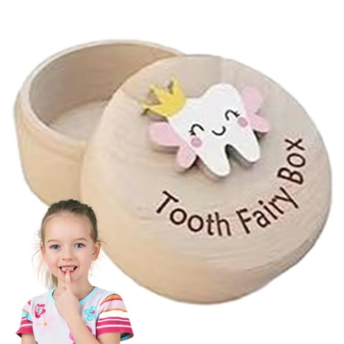 TILEZE Erinnerungsbox für Babyzähne, Baby-Zahnbox, Aufbewahrungsbox aus Holz für Andenken an gefallene Zähne – Andenken für Jungen oder Mädchen, Zahnbehälter für TILEZE Erinnerungsbox für Babyzähne, Baby-Zahnbox, Aufbewahrungsbox aus Holz für Andenken an gefallene Zähne – Andenken für Jungen oder Mädchen, Zahnbehälter für von TILEZE