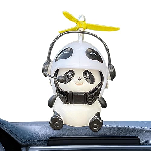 TILEZE Panda-Auto-Armaturenbrett-Ornament | niedlicher Panda mit Ornamenten für Propellerhelme für Autos, Panda-Propeller-Helme, Dekoration TILEZE Panda-Auto-Armaturenbrett-Ornament | niedlicher Panda mit Ornamenten für Propellerhelme für Autos, Panda-Propeller-Helme, Dekoration von TILEZE