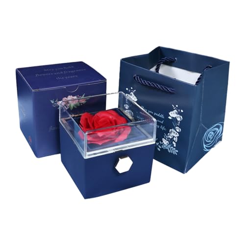 TILEZE Schmuckschatulle mit Rosen | Box mit roten Rosen – Ringschachtel für Blumenversprechen, für Heiratsantrag, Valentinstag, Muttertag, Weihnachten TILEZE Schmuckschatulle mit Rosen | Box mit roten Rosen – Ringschachtel für Blumenversprechen, für Heiratsantrag, Valentinstag, Muttertag, Weihnachten von TILEZE