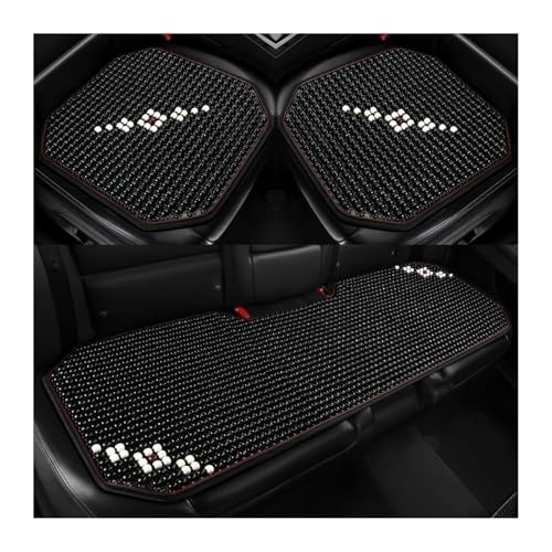 TILIEINE Autositzschoner Auto Sitzbezug Holzperle fällt als einzigartiges Sommer-Autokissen auf(Three Piece Set) von TILIEINE