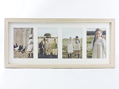 Bilderrahmen mit Passepartout für Fotos 10 x 15 cm für Tisch oder Wand (4 Fotos, Holz) von TIME HOME DEVELOPMENT