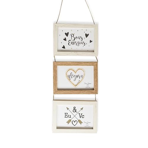 TH Dekorativer Mehrfach-Bilderrahmen aus Holz, zum vertikalen Aufhängen von 3 Fotos 15 x 10 cm an der Wand, Beige/Braun TH Dekorativer Mehrfach-Bilderrahmen aus Holz, zum vertikalen Aufhängen von 3 Fotos 15 x 10 cm an der Wand, Beige/Braun von TIME HOME DEVELOPMENT