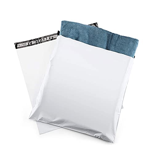 Versandtaschen aus Kunststoff, selbstklebend, 40 x 55 cm, Weiß, 100 Stück von TIME HOME DEVELOPMENT