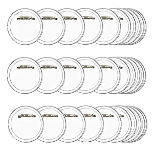 TIMESETL 30er Buttons Selber Machen ohne Buttonmaschine Transparente DIY Ansteckbuttons Set Ø 60mm x 40mm Buttons mit Anstecknadel für Foto Bild Kleidung von TIMESETL