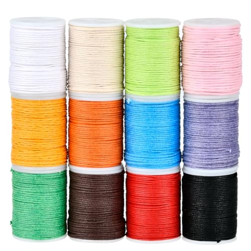TIMESETL Gewachste Baumwollschnur 12 Farben 10 Meter 1mm Durchmesser Baumwollschnur, Baumwollschnur für Armbänder, Schnüre für Armbänder für Schmuckherstellung Basteln TIMESETL Gewachste Baumwollschnur 12 Farben 10 Meter 1mm Durchmesser Baumwollschnur, Baumwollschnur für Armbänder, Schnüre für Armbänder für Schmuckherstellung Basteln von TIMESETL