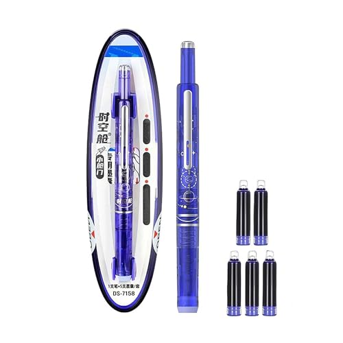 Einziehbarer Füllfederhalter, transparenter 0,38-mm-Blau-Schwarz-Tintenschaft, 5 nachfüllbare Tintenpatronen, flüssiges Schreiben ohne Auslaufen, geeignet für Tagebuch-Graffiti (Dunkelblauer Stab) Einziehbarer Füllfederhalter, transparenter 0,38-mm-Blau-Schwarz-Tintenschaft, 5 nachfüllbare Tintenpatronen, flüssiges Schreiben ohne Auslaufen, geeignet für Tagebuch-Graffiti (Dunkelblauer Stab) von TIMIFUN