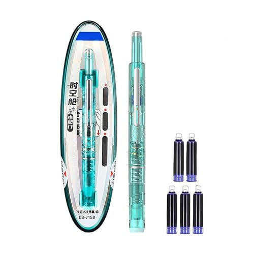 TIMIFUN Einziehbarer Füllfederhalter, transparenter 0,38-mm-Blau-Schwarz-Tintenschaft, 5 nachfüllbare Tintenpatronen, flüssiges Schreiben ohne Auslaufen, geeignet für Tagebuch-Graffiti (Grüner Stab) TIMIFUN Einziehbarer Füllfederhalter, transparenter 0,38-mm-Blau-Schwarz-Tintenschaft, 5 nachfüllbare Tintenpatronen, flüssiges Schreiben ohne Auslaufen, geeignet für Tagebuch-Graffiti (Grüner Stab) von TIMIFUN