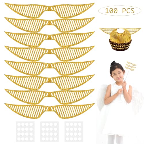 100 stück goldene Kuchendekoration, mit Aufklebern, Hohlflügel-Kuchen-Plug-Ins, glänzenden Cupcake-Dekorationen, einsetzbar für verschiedene Dessertdekorationen, Geburtstagsfeiern, Halloween-Partys 100 stück goldene Kuchendekoration, mit Aufklebern, Hohlflügel-Kuchen-Plug-Ins, glänzenden Cupcake-Dekorationen, einsetzbar für verschiedene Dessertdekorationen, Geburtstagsfeiern, Halloween-Partys von TIMJJG