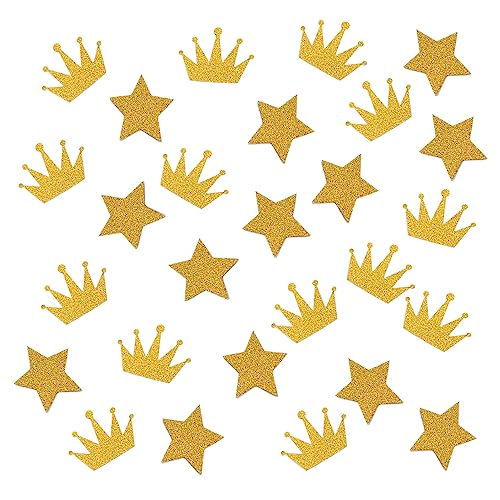 200pcs, wedding birthday party toss confetti, party theme decoration confetti, available in gold star and gold crown shapes von TIMJJG