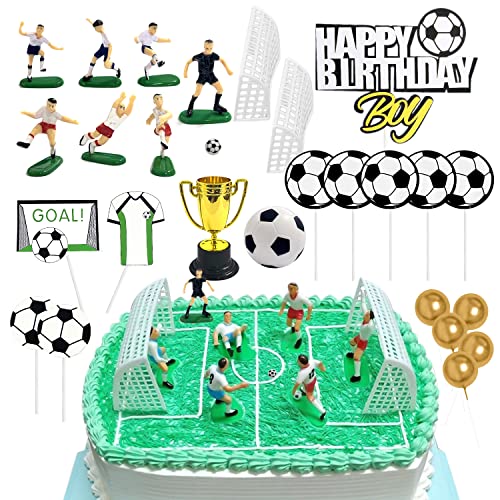 27 Stück dreidimensionale Fußballdekorationen, Kuchendekoration Fußball, WM-Fußballdekorationen, Dessert-Tischdekorations-Plug-Ins, geeignet für Fußball-Themenszenen, Geburtstagsfeiern 27 Stück dreidimensionale Fußballdekorationen, Kuchendekoration Fußball, WM-Fußballdekorationen, Dessert-Tischdekorations-Plug-Ins, geeignet für Fußball-Themenszenen, Geburtstagsfeiern von TIMJJG