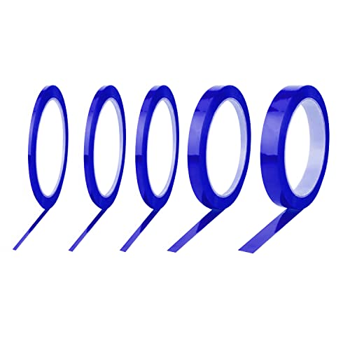 5 rollen Schnellpositionierungsband, Blaues Mylar-Klebeband, Abdeckband mit dünner Linie, multifunktionales Selbstklebeband, für Whiteboard, Etikett, Dekoration (2/3/6/10/15 mm * 66 m) (blaues) von TIMJJG