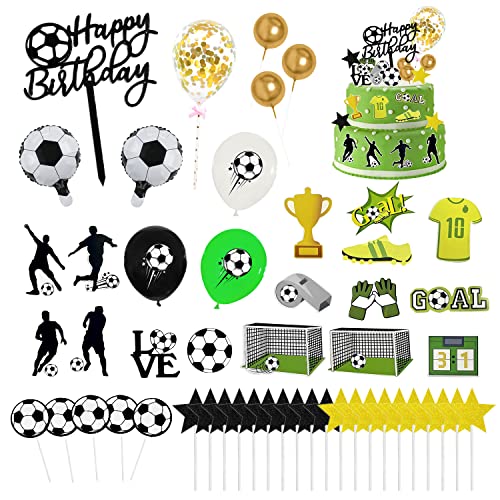 51-teiliges Fußball-Einsatz-Set, Tortenaufsatz Fußball, WM-Dekoration, Geburtstagsparty-Dekoration, geeignet für WM-Themenszene, Fußballparty 51-teiliges Fußball-Einsatz-Set, Tortenaufsatz Fußball, WM-Dekoration, Geburtstagsparty-Dekoration, geeignet für WM-Themenszene, Fußballparty von TIMJJG