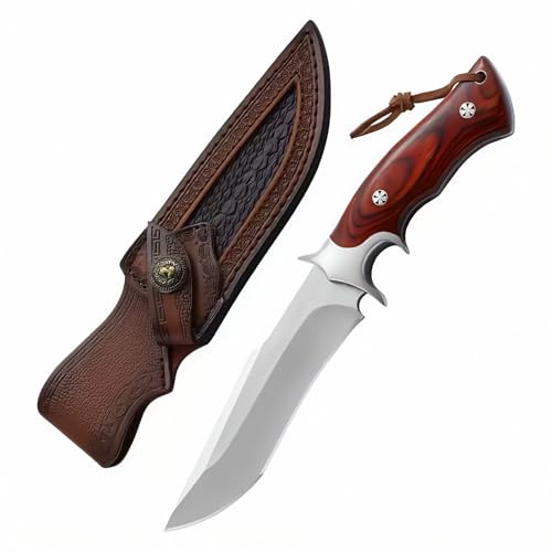 TIMKOSS Outdoor Angelmesser Survival Camping Messer Feststehende Klinge Scharfes Bushcraft Gürtelmesser mit Lederscheide TIMKOSS Outdoor Angelmesser Survival Camping Messer Feststehende Klinge Scharfes Bushcraft Gürtelmesser mit Lederscheide von TIMKOSS