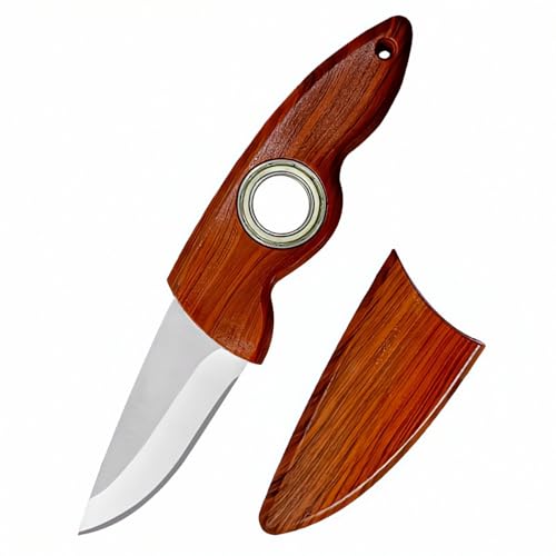 TIMKOSS Survival Messer Feststehende klein Outdoor Camping Mini-Messer mit Kunststoffscheide, Schnitzmesser, Jagdmesser von TIMKOSS