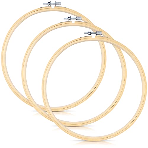 3 Stickrahmen, Bambusrahmen, Kreis, Kreuzstich-Ring, Stickrahmen-Set für Stickerei und Kreuzstich (15,2 cm, 3 Stück) von TINDTOP