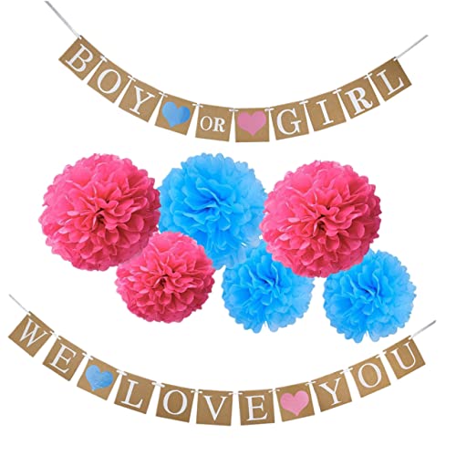 TINEASUR 1 Satz Shower Party Papier Banner und Blumenbälle für Wimpelgirlande zur Feier Kreative Tischdekoration für Unvergessliche Babyparty TINEASUR 1 Satz Shower Party Papier Banner und Blumenbälle für Wimpelgirlande zur Feier Kreative Tischdekoration für Unvergessliche Babyparty von TINEASUR