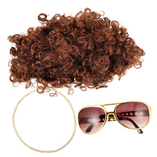 TINEASUR 1 Set Brillenperücke 70Er Jahre Kostümzubehör Für Herren Afroperücke Männer 70Er Jahre Kette Rollenspiel Kostümperücke Discoperücke Cosplay Kostümzubehör 70Er Jahre Disco Zubehör TINEASUR 1 Set Brillenperücke 70Er Jahre Kostümzubehör Für Herren Afroperücke Männer 70Er Jahre Kette Rollenspiel Kostümperücke Discoperücke Cosplay Kostümzubehör 70Er Jahre Disco Zubehör von TINEASUR