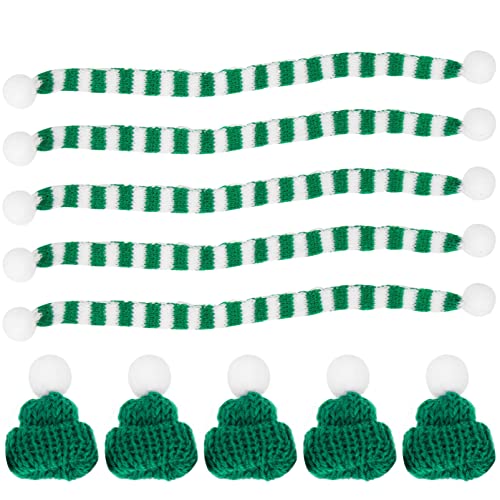 TINEASUR 10 Sets Wollmützen Schal Set, Kleine Mützen Zum Basteln, Ornamente, Mini Mützen Zum Basteln, Miniatur Schal, Miniatur Strickmütze, Bunte Ornamente, Flaschendekorationen, Mini TINEASUR 10 Sets Wollmützen Schal Set, Kleine Mützen Zum Basteln, Ornamente, Mini Mützen Zum Basteln, Miniatur Schal, Miniatur Strickmütze, Bunte Ornamente, Flaschendekorationen, Mini von TINEASUR