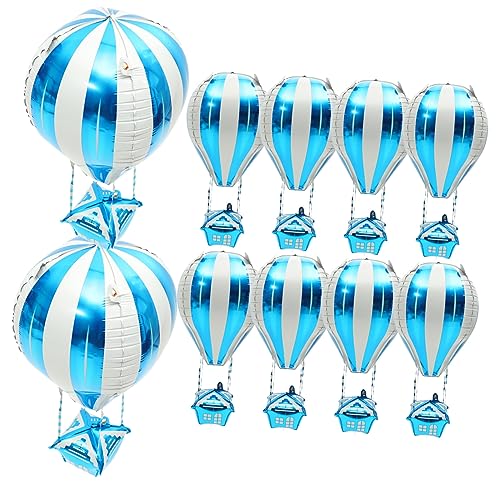 TINEASUR 10 Stück Heißluftballon Kinder Partyballons Heliumballon Dekoballon Geburtstagsballon Flugzeug Partydekorationen Duschballons Folienballon Geburtstagsfeier Ballon von TINEASUR