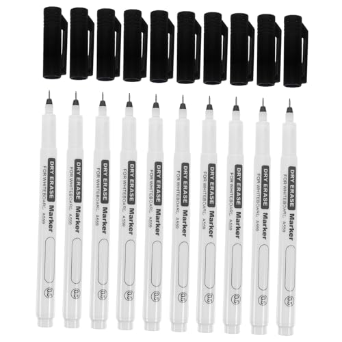 TINEASUR 10 Stück Teiliges Whiteboard Marker mit Feiner Spitze Abwischbare Schulmarker für Lehrer Glatte Schreibqualität für Whiteboard Langlebig und Komfortabel von TINEASUR