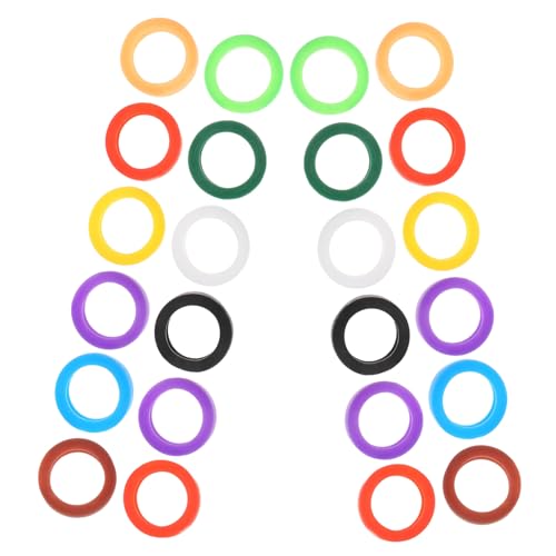TINEASUR 100 Stück Bunte Flexible Schutzhüllen für Schlüssel Elastische Kappen zur Schlüsselidentifikation und Organisation für Zuhause Büro und Reise von TINEASUR