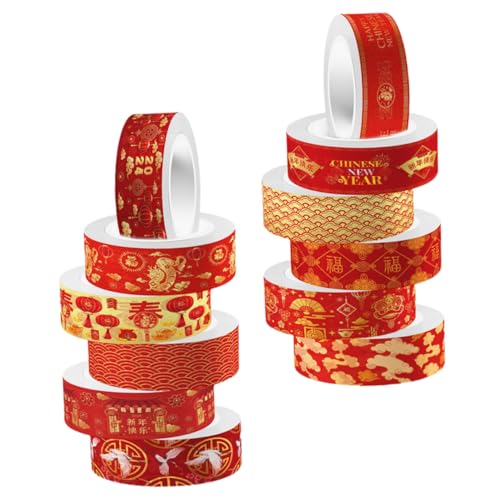 TINEASUR 12 Rollen Teiliges Washi Tape mit Chinesischen Elementen Bunte Glitzernde DIY Klebebänder für Scrapbooking Tagebuchgestaltung Fotoalben und Kreative Bastelprojekte Leicht TINEASUR 12 Rollen Teiliges Washi Tape mit Chinesischen Elementen Bunte Glitzernde DIY Klebebänder für Scrapbooking Tagebuchgestaltung Fotoalben und Kreative Bastelprojekte Leicht von TINEASUR