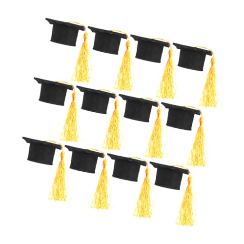 TINEASUR 12 Stück Doktorhut Dekoration, Abschlusshut, Glasaufsatz, Abschlusshut, Flaschendeckel, Mini Abschlusskappe, Weinflaschenverschlüsse, Kleine Flaschenhüte, Mini Abschlusshut, von TINEASUR