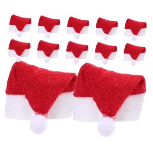 TINEASUR 12 Stück Mini-weihnachtsmützen-süßigkeiten-abdeckungen, Lollipop-weihnachtsmützen, Feiertags-partyzubehör Für Weihnachten, Diy-handwerk, Weinflaschenaufsätze von TINEASUR