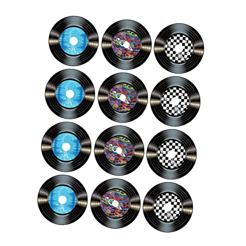 TINEASUR 12 Stück Vinyl Schallplatten Dekoration, Papier Schallplatten, Schallplatten Wanddekor, Schilder, Papier Schallplatten Ornament, Heimwandschild, Schallplatten, Papier TINEASUR 12 Stück Vinyl Schallplatten Dekoration, Papier Schallplatten, Schallplatten Wanddekor, Schilder, Papier Schallplatten Ornament, Heimwandschild, Schallplatten, Papier von TINEASUR