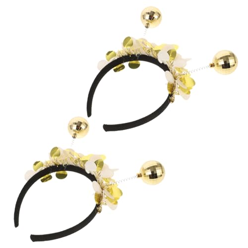 TINEASUR 2 Stück Goldene Haarreifen mit Kugel deko Leichtes für Cosplay Festival und Party Rutschfestes Haarschmuck accessoire für Mädchen und Frauen von TINEASUR