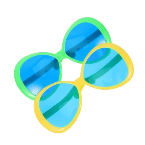TINEASUR 2 Stück Übergroße Sonnenbrillen für Hawaii Mottoparty Lustige Bunte Brillen als Foto Requisiten für Strand und Poolfeiern Tropisches Design für Festliche Anlässe von TINEASUR