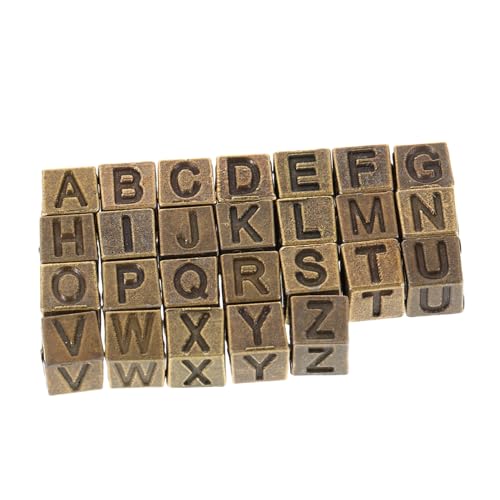 TINEASUR 26 Stück Teiliges Vintage Würfel Buchstabenperlen aus Legierung Quadratische Spacer Charms mit Großem Loch Geeignet für Armbänder Halsketten und DIY Schmuckherstellung TINEASUR 26 Stück Teiliges Vintage Würfel Buchstabenperlen aus Legierung Quadratische Spacer Charms mit Großem Loch Geeignet für Armbänder Halsketten und DIY Schmuckherstellung von TINEASUR
