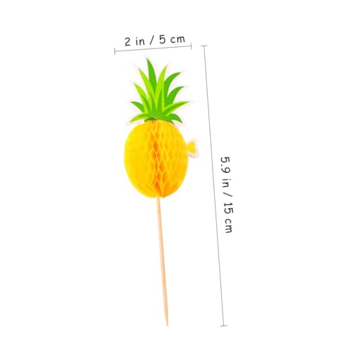 TINEASUR 30 Stück Teiliges Cake Picks mit Kreativen Hawaiianischen Ananas Designs Bunte Tortendeko für Geburtstag Party Dessert und Cupcakes Dekorative Cake Inserts für Festliche Anlässe von TINEASUR