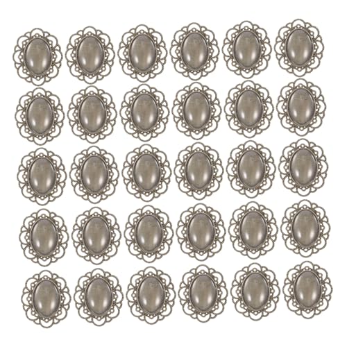 TINEASUR 30 Stück Teiliges Retro Brooch Bezel aus Legiertem mit Glasdomes DIY Schmuckherstellung Antik Kupferfarbene Broschsen basen für Bastelprojekte und Geschenke von TINEASUR