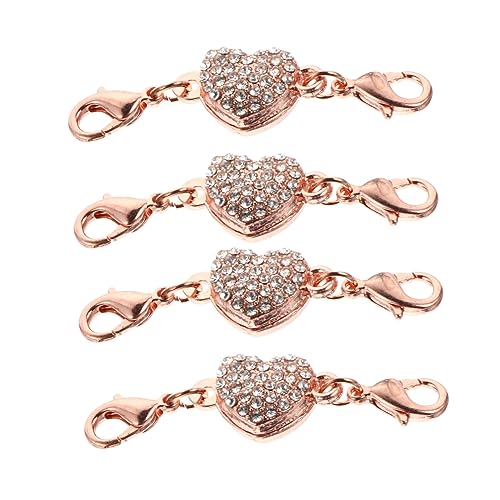 TINEASUR 4 STÜCKE Teiliges Herzförmige Schmuckverschluss Verlängerung in Roségold DIY Ketten Armband verbinder Langlebig Einfach zu Bedienen Dekorative Schmuckkette Erweiterung TINEASUR 4 STÜCKE Teiliges Herzförmige Schmuckverschluss Verlängerung in Roségold DIY Ketten Armband verbinder Langlebig Einfach zu Bedienen Dekorative Schmuckkette Erweiterung von TINEASUR