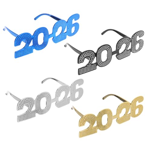 TINEASUR 4 Stück Teiliges Neujahrsbrillen mit Glitzernder Zahl Lustige Silvesterparty Foto Requisiten für Erwachsene und Auffällige Praktische Partyaccessoires für Unvergessliche TINEASUR 4 Stück Teiliges Neujahrsbrillen mit Glitzernder Zahl Lustige Silvesterparty Foto Requisiten für Erwachsene und Auffällige Praktische Partyaccessoires für Unvergessliche von TINEASUR