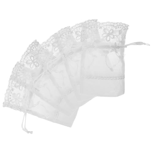 TINEASUR 5 Stück Teiliges Weiße Organza Schmuckbeutel mit Kordelzug Faltbarem Boden für Platzsparende Aufbewahrung für Hochzeit Party Reise und Geschenkverpackung TINEASUR 5 Stück Teiliges Weiße Organza Schmuckbeutel mit Kordelzug Faltbarem Boden für Platzsparende Aufbewahrung für Hochzeit Party Reise und Geschenkverpackung von TINEASUR